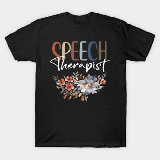 Flower Teacher SLP Speech Therapist Back to School T-Shirt